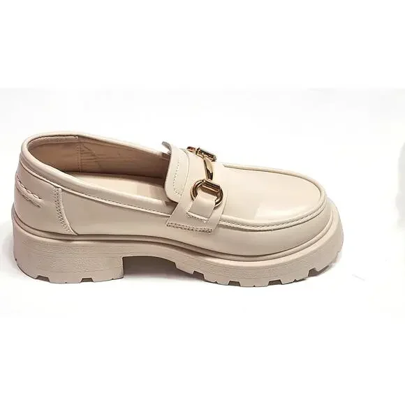 Top Moda Kingsley ivory platform loafers women's size 6 - Picture 5 of 7